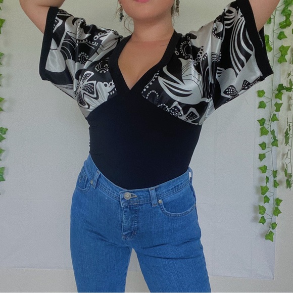 IZ BYER beautiful chiffon puffy sleeved y2k blouse!! - Picture 2 of 2